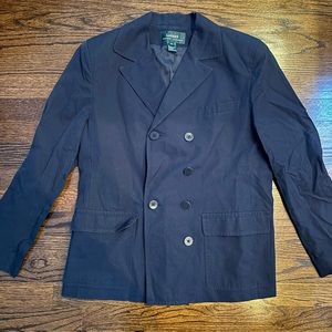 Ralph Lauren Women’s Navy Blue Double Breasted Peacoat Jacket Size 12